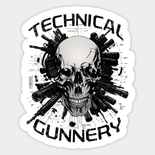 Technical Gunnery Skull Logo Military gift Sticker